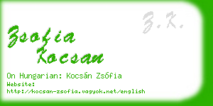zsofia kocsan business card